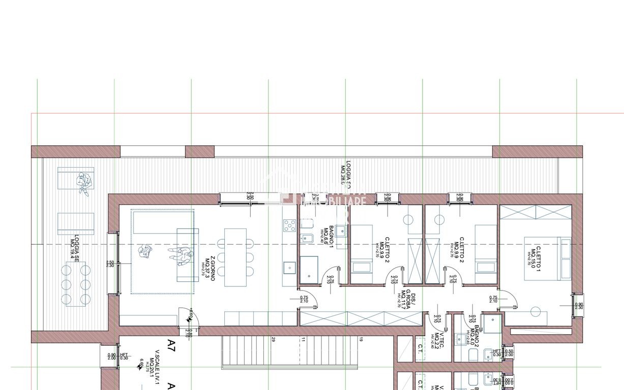 FAENZA – ATTICO CON TERRAZZO DI 50 MQ SU DUE LATI